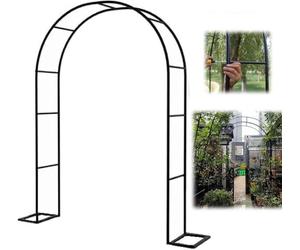 Fitlin Weather Resistant Metal Garden Arch Trellis 1.4M Wide Heavy Duty Rose Arches for Wedding Garden Decor 2.3M High Arch Stand(White,W1.4M*H2.3M)