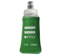 FITLY Flask 150 ml Forest Green | Shrink As You Drink Soft Flask for Hydration Pack | Folding Water Bottle Ideal for Running, Hiking, Cycling, Climbing & Rigorous Activity