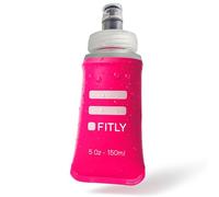 FITLY Flask 150 ml Pink | Shrink As You Drink Soft Flask for Hydration Pack | Folding Water Bottle Ideal for Running, Hiking, Cycling, Climbing & Rigorous Activity