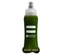 FITLY Flask 250 ml Forest Green | Shrink As You Drink Soft Flask for Hydration Pack | Folding Water Bottle Ideal for Running, Hiking, Cycling, Climbing & Rigorous Activity