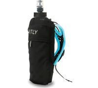 FITLY Running Handheld Water Bottle 12 oz Soft Flask - Hand Water Bottle For Runners, Hiking, Skiing & Outdoor - Fits F2, F2, F3 & F4 Collapsible Flask - Hydration Bottle Holder with Pocket - Blue