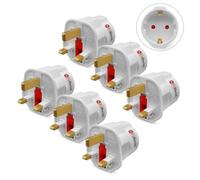 FitMania European to UK Plug Adaptor 6 Pack - EU to UK Plug Adapter EU Travel Adapter for Electric Devices- EU Schuko Type C to G 2 Pin to 3 Pin Adapter Plug UK with 13A Fuse - Eu Plug Adapter to Uk