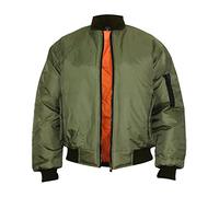 FiTMOST Men's Classic MA-1 Aviator Flying Bomber Jacket with Zipper Closure, Heavy Padded Military MA1 Style Biker Jacket(Olive)