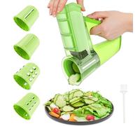 FITNATE Electric Vegetable Grater, 4 Interchangeable Slicing Blades, USB Rechargeable Salad Maker, Fruit Cutter, Vegetable Slicer, Food Processor for Carrot, Cucumber, Potato, Ice Cubes
