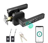 FITNATE Smart Fingerprint Door Lock 5-in-1,Keyless Entry Door Handle with APP, IC Card, Password, Key&Biometric Identification, Biometric Door Knob for Bedroom, Home, Hotel, Office, Apartment