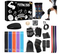 Fitness Advent Calendar - 24 Countdown 13.78 Inch | Workout Gift Set with Skipping Rope, Resistance Band, Gloves, Headband, ABS Metal Rubber | For Men Women