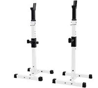 Fitness aid Dumbbell Bench Squat Rack Pair of Adjustable Rack - Max Load - Sturdy Steel Squat Barbell Free Bench Press Stands Gym/Home Gym Portable Du