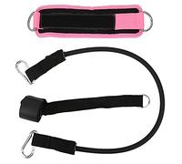 Fitness Ankle Strap Set with Double Metal DRing, Adjustable Black Ankle Straps for Leg, Butt, Core Exercise - Durable Metal Buckles, Breathable Mesh, Home Workout Gear (Pink 3PCS)