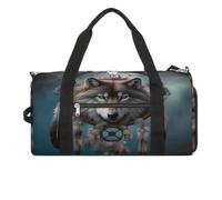 Fitness Bag,3D Wolf Dream Catcher Print Gym Bag,sports Travel Fitness Bag,essentials Gym Bag,gym Bag with Shoe Compartment, style, One Size, Modern