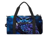 Fitness Bag,Blue Owl Print Gym Bag,sports Travel Fitness Bag,essentials Gym Bag,gym Bag with Shoe Compartment, style, One Size, Modern