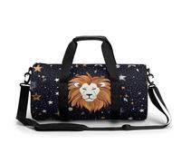 Fitness Bag, Lion And Stars Print Reusable Gym Bag Sports Travel Fitness Bag Essentials Gym Bag with Shoe Compartment, style, 17.7in/9in/9in