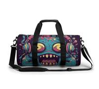 Fitness Bag, Love Music Monster Print Reusable Gym Bag Sports Travel Fitness Bag Essentials Gym Bag with Shoe Compartment, style, 17.7in/9in/9in
