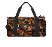 Fitness Bag, Monarch Butterflies Print Reusable Gym Bag Sports Travel Fitness Bag Essentials Gym Bag with Shoe Compartment, style, One Size