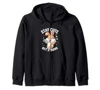 Fitness Bunny Gym Lovers STAY CUTE GET STRONG Funny Rabbit Zip Hoodie