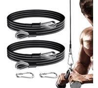 Fitness Cable Extension,2 Pieces Heavy Duty Ergonomic Yoga Accessories,Stainless Steel Wire Rope - For Yoga Home Weight Training Back Arm Triceps Exercises Rowing Curl Squat Bench Press