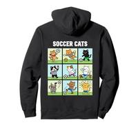 Fitness Cats Soccer Graphic for Cat Lovers Pullover Hoodie