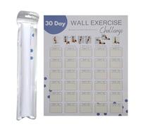 Fitness Challenge Poster - 30 Day Workout, Wall Planning Sheet | Blank Exercise Schedule Chart Goal Setting Feature, Daily Training Motivation Log Youth Teen Women Men Home Gym Room