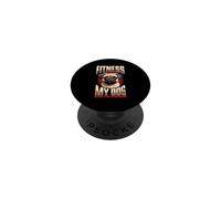 Fitness Coach My Dog Runs The Program Pug PopSockets Adhesive PopGrip