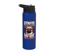 Fitness Coach My Dog Runs The Program Pug Stainless Steel Insulated Water Bottle