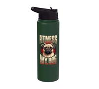 Fitness Coach My Dog Runs The Program Pug Stainless Steel Insulated Water Bottle