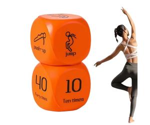 Fitness Cube for Training - Six-sided Fitness Game Equipment with Exercises | Two Piece Workout Dice Game with Pushups Lunges and Jumps - For Teenagers Adults Family Group