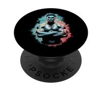 Fitness design muscular bodybuilder man PopSockets Adhesive PopGrip