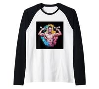 Fitness Design Muscular Bodybuilder Man Raglan Baseball Tee