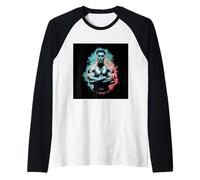 Fitness design muscular bodybuilder man Raglan Baseball Tee