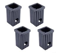 Fitness equipment accessories pack includes 4 plastic square tube sleeves compatible with many square tube sizes designed for durability (B)