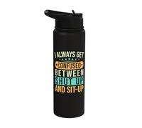 Fitness Fanatics Confused Shut-Up & Sit-Up Calisthenics Gym Stainless Steel Insulated Water Bottle