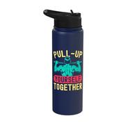 Fitness Fanatics Pull-Up Yourself Together Calisthenics Gym Stainless Steel Insulated Water Bottle