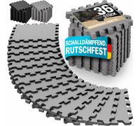 Fitness floor protection mats set of 36 grey 175x175x1cm