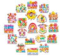 Fitness Flowers Butterfly Plants Jesus Make-up Teacher Motivational Phrases Shoe Charms Fit for Croc Clog Sandals Decoration, Flowers, S