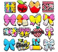 Fitness Flowers Butterfly Plants Jesus Make-up Teacher Motivational Phrases Shoe Charms Fit for Croc Clog Sandals Decoration, Teacher, S