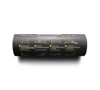 Fitness Foam Roller with Printed Exercises - 17''x 6'' Lightweight EPE/PE Exercise Roller Foam - Includes 12 Guided Stability, Mobility & Recovery Moves - Dual Color Instructional Design
