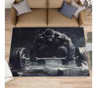 Fitness Gorilla Area Rug, Lifting Gorillas Rugs for Living Room, Gym Bedroom Rug, Machine Washable Rugs for Sofa Kitchen Dining, Non-Slip Home Decor Carpet - 70x140 cm