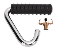 Fitness Handle Grip Silver C Shaped Universal Rubber Wrapped Training Pull Bar Exerciser Bar Attachment with Rubber Wrapped for Gym