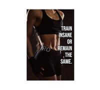 Fitness Inspiration Train Insane Womens Gym Canvas Poster Wall Art Decor Print Picture Paintings for Living Room Bedroom Decoration Unframe-style 12x18inch(30x45cm)