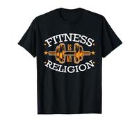 Fitness is My Religion Workout Dumbbell Sports T-Shirt