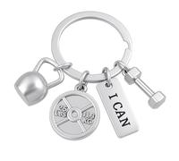 Fitness Keyring, "I CAN" Motivational Keychain Bag Charms for Women Men
