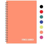 Fitness Log Book, Plastic Cover, Peach - Undated Workout Diary - A5 Size, Thick Paper, Strong Binding - Stylish and Minimalist Training Diary