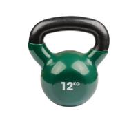 Fitness Mad 12Kg Cast Iron Kettlebell In Green For Versatile Strength Training And Cardio Workouts