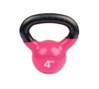 Fitness Mad 4Kg Pink Kettlebell - Versatile Cast Iron Gym Equipment For Total Body Workouts
