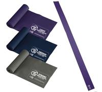 Fitness-Mad Latex Free Resistance Bands | Elastic Exercise Band in 4 Different Resistance Levels | Great for Strength Training, Therapy & Rehab | Single Band or Set of 3, 1.5m long
