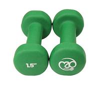 Fitness Mad Neoprene Dumbbells | Pair of Dumbbells | Home Exercise & Studio Use | Cast Iron Body with Neoprene Coating | Weights 0.5kg - 6kg, Multi Coloured & Black