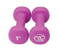 Fitness Mad Neoprene Dumbbells | Pair of Dumbbells | Home Exercise & Studio Use | Cast Iron Body with Neoprene Coating | Weights 0.5kg - 6kg, Multi Coloured & Black