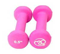 Fitness Mad Neoprene Dumbbells | Pair of Dumbbells | Home Exercise & Studio Use | Cast Iron Body with Neoprene Coating | Weights 0.5kg - 5kg, Multi Coloured & Black