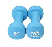 Fitness Mad Neoprene Dumbbells | Pair of Dumbbells | Home Exercise & Studio Use | Cast Iron Body with Neoprene Coating | Weights 0.5kg - 6kg, Multi Coloured & Black