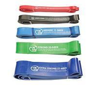 Fitness Mad Power Resistance Loop, Workout Band, Singles & Set of 3 Resistance Bands, Heavy Duty Exercise Loops for Home Workouts, Light to Strong (X-Light)