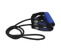 Fitness Mad Strong Resistance Tube - Dark Blue, 130cm (3x Stretch), Foam Handles, Protective Sheath, 5.06005E+12